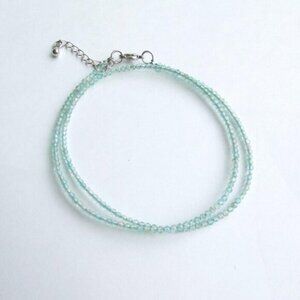 3mm Faceted Blue Topaz faceted choker necklace